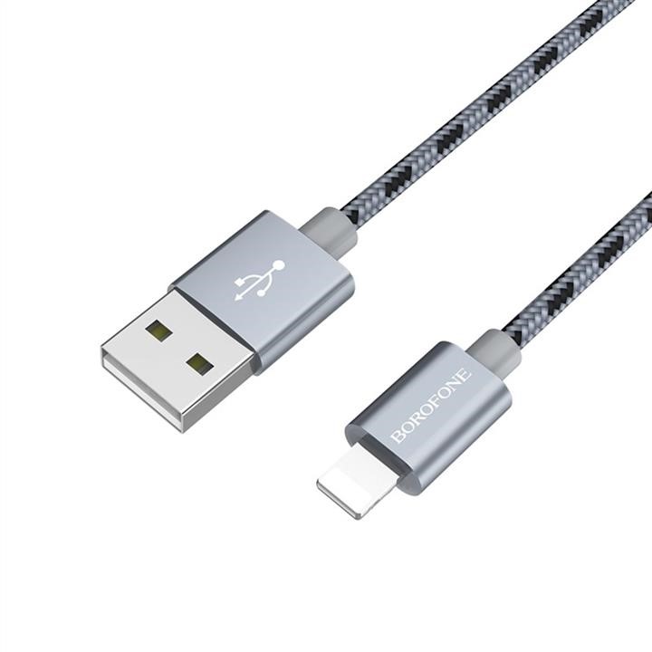 Borofone BX24LMG Кабель Borofone BX24 USB to iP 2.4A, 1m, nylon, aluminum connectors, Metal Gray BX24LMG: Отличная цена - Купить в Польше на 2407.PL!