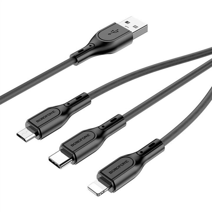 Borofone BX66LMCB Kabel Borofone BX66 USB to iP+Type-C+Micro 2A,1m, silicone, silicone connectors, Black BX66LMCB: Kaufen Sie zu einem guten Preis in Polen bei 2407.PL!