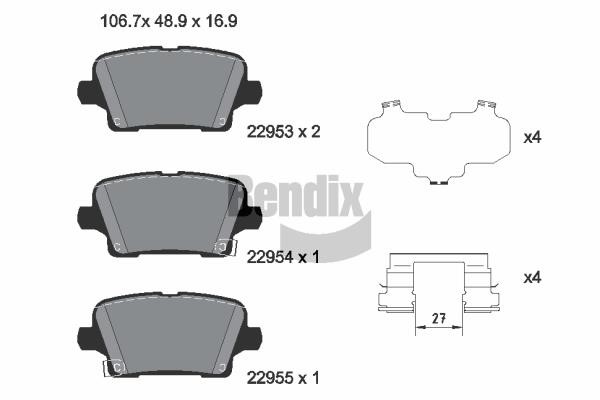 Bendix USA BPD2445 Brake Pad Set, disc brake BPD2445: Buy near me in Poland at 2407.PL - Good price!