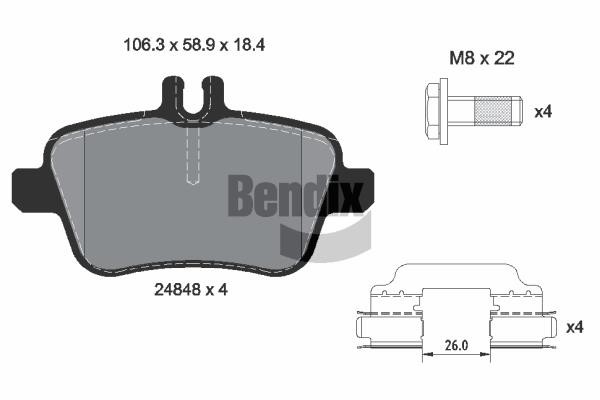 Bendix USA BPD2454 Klocki hamulcowe, zestaw BPD2454: Dobra cena w Polsce na 2407.PL - Kup Teraz!