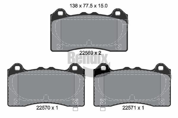 Bendix USA BPD2462 Brake Pad Set, disc brake BPD2462: Buy near me in Poland at 2407.PL - Good price!