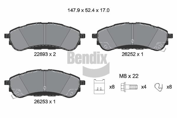 Bendix USA BPD2456 Klocki hamulcowe, zestaw BPD2456: Dobra cena w Polsce na 2407.PL - Kup Teraz!