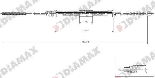 Diamax AA3035 Cable Pull, parking brake AA3035: Buy near me in Poland at 2407.PL - Good price!