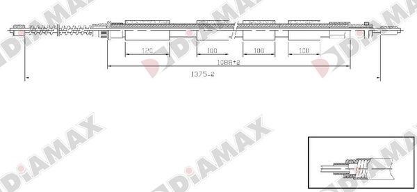Diamax AA3017 Cable Pull, parking brake AA3017: Buy near me at 2407.PL in Poland at an Affordable price!