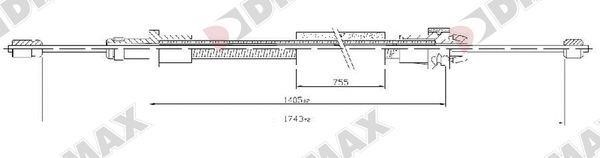 Diamax AA3023 Cable Pull, parking brake AA3023: Buy near me in Poland at 2407.PL - Good price!