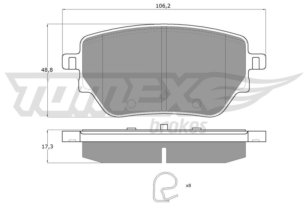 Tomex TX 12-08 Rear disc brake pads, set TX1208: Buy near me in Poland at 2407.PL - Good price!