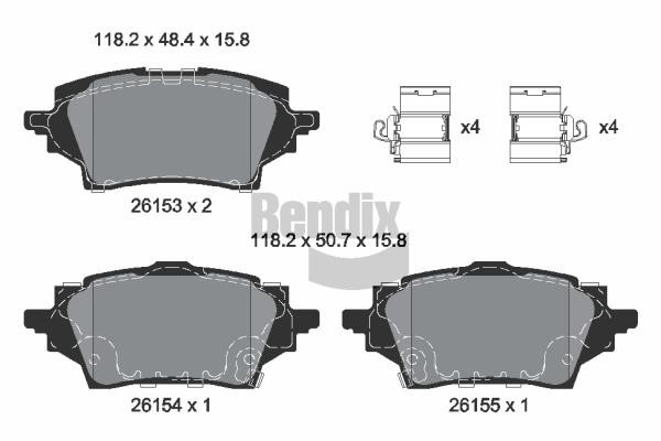 Bendix USA BPD2473 Scheibenbremsbeläge, Set BPD2473: Kaufen Sie zu einem guten Preis in Polen bei 2407.PL!