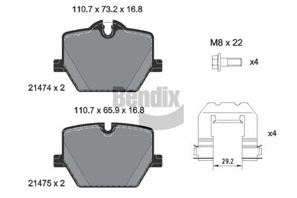 Bendix USA BPD2480 Brake Pad Set, disc brake BPD2480: Buy near me in Poland at 2407.PL - Good price!