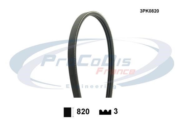 Procodis France 3PK0820 V-ribbed belt 3PK820 3PK0820: Buy near me in Poland at 2407.PL - Good price!