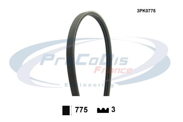 Procodis France 3PK0775 V-ribbed belt 3PK775 3PK0775: Buy near me in Poland at 2407.PL - Good price!