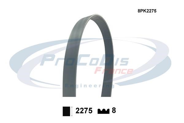Procodis France 8PK2275 V-ribbed belt 8PK2275 8PK2275: Buy near me at 2407.PL in Poland at an Affordable price!