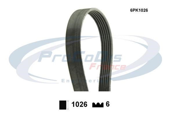 Procodis France 6PK1026 V-ribbed belt 6PK1026 6PK1026: Buy near me in Poland at 2407.PL - Good price!