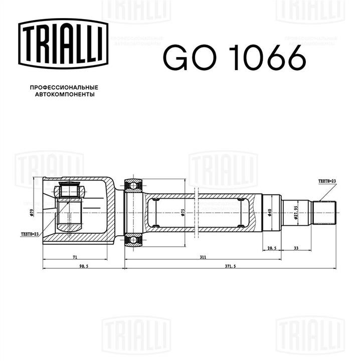 Trialli GO 1066 Joint kit, drive shaft GO1066: Buy near me in Poland at 2407.PL - Good price!