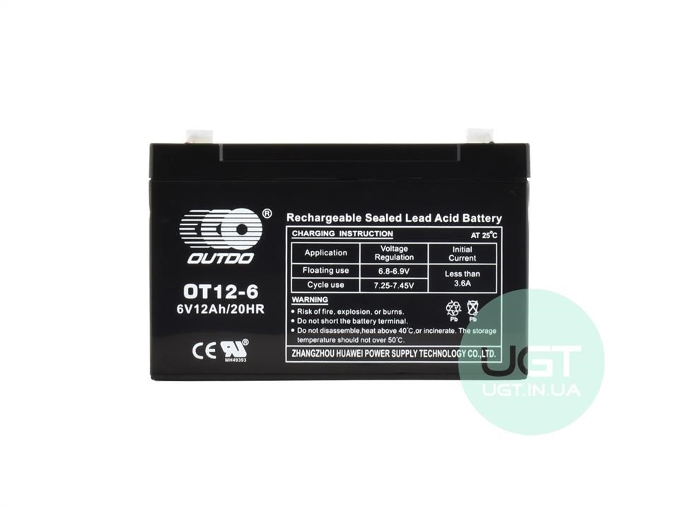 Battery OUTDO VRLA 6B AGM 12Ач L+ Outdo OT12-6