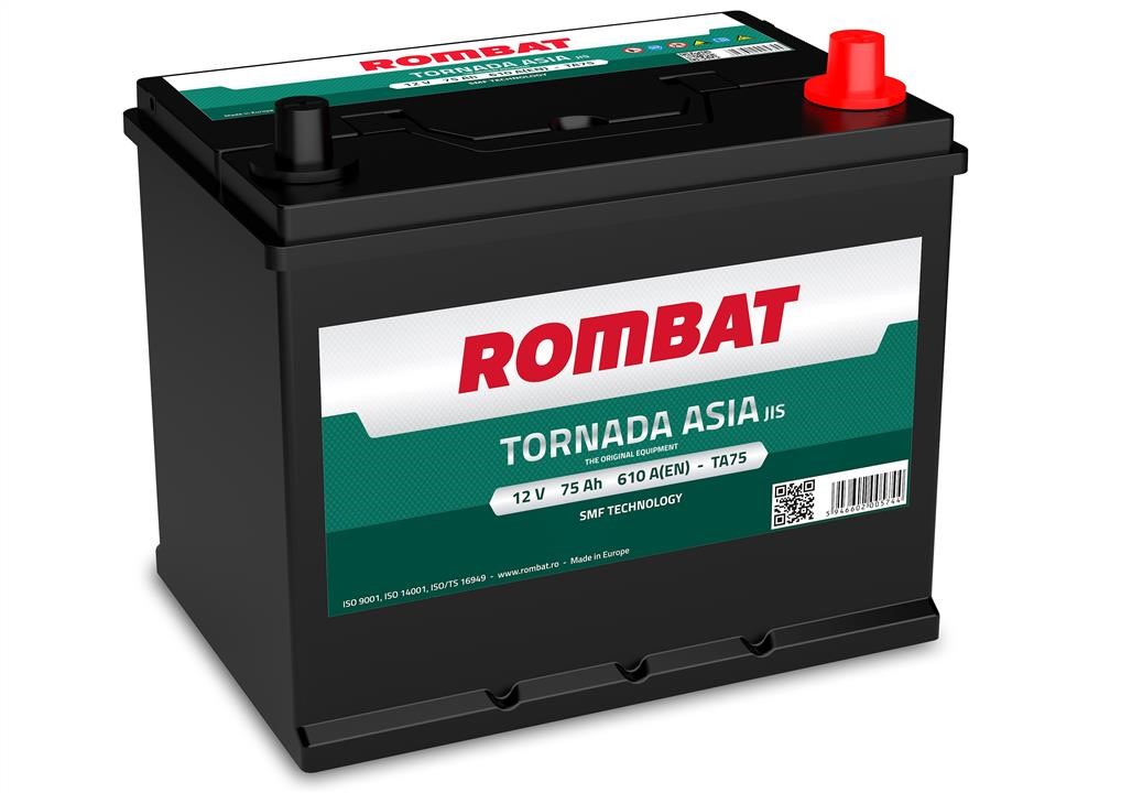ROMBAT TA75 Battery ROMBAT TORNADA ASIA 12B Ca/Ca + Silver 75Ач 610А(EN) R+ TA75: Buy near me in Poland at 2407.PL - Good price!