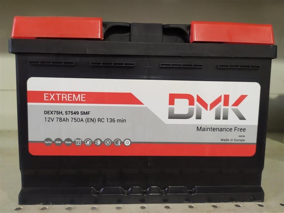 DMK DEX75H Starterbatterie DMK DMK Extreme 12B Са/Са 78Ач 750А(EN) R+ DEX75H: Kaufen Sie zu einem guten Preis in Polen bei 2407.PL!