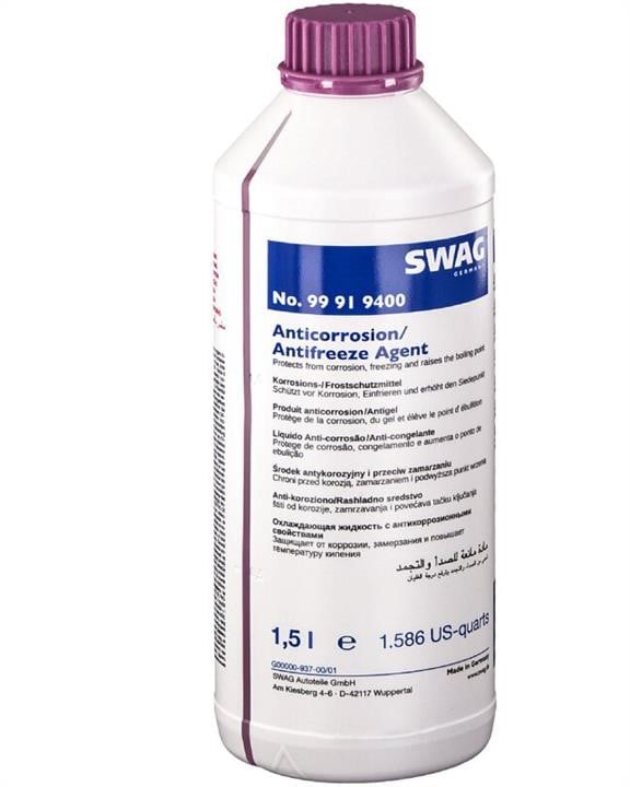 SWAG 99 91 9400 Антифриз-концентрат G12+ ANTIFREEZE, фиолетовый, 1,5 л 99919400: Отличная цена - Купить в Польше на 2407.PL!
