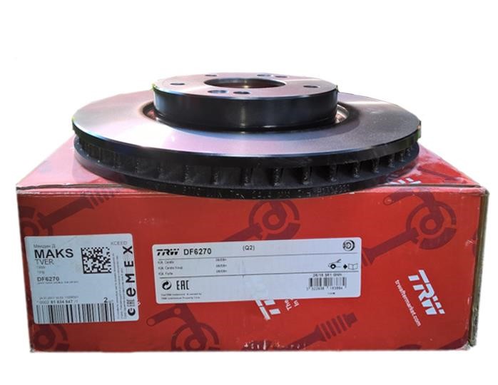 TRW DF6270 Тормозной диск передний вентилируемый DF6270: Отличная цена - Купить в Польше на 2407.PL!