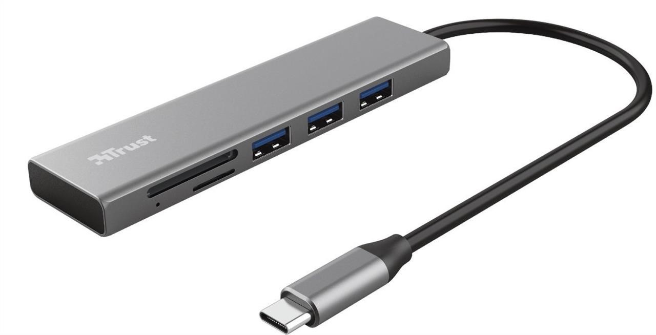 Trust 24191_TRUST USB-hub Trust HALYX FAST 3USB+CARD READER USB-C ALUMINIUM 24191TRUST: Dobra cena w Polsce na 2407.PL - Kup Teraz!