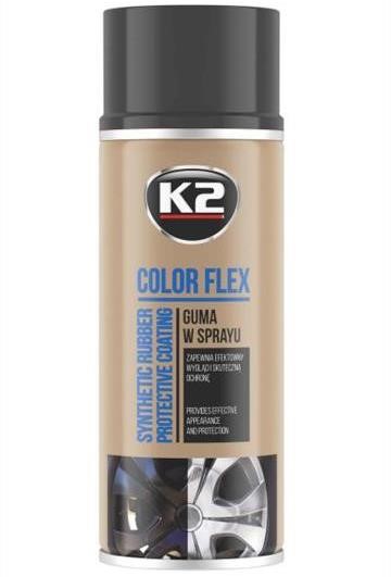 K2 L343CM Lakier color flex guma w sprayu - czarny mat 400ml L343CM: Dobra cena w Polsce na 2407.PL - Kup Teraz!