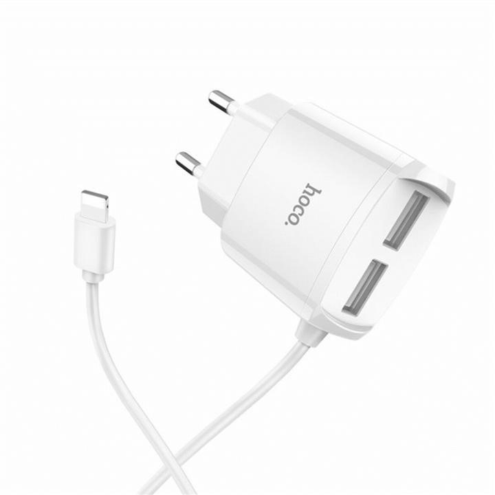 Hoco 6931474707949 Mains charger Hoco C59A Mega joy double port charger for iP White 6931474707949: Buy near me in Poland at 2407.PL - Good price!