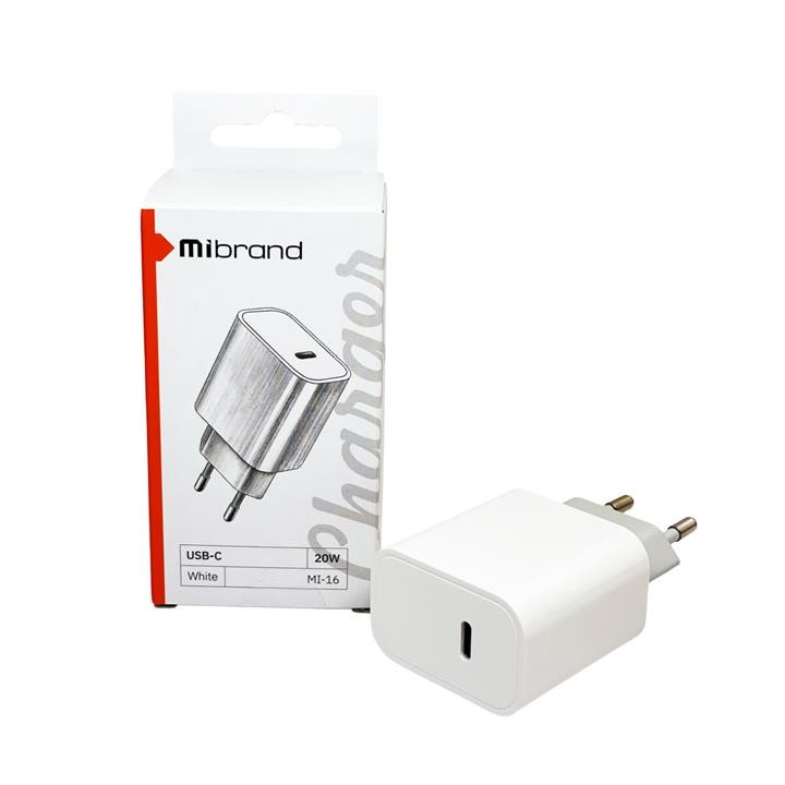 Мережевий зарядний пристрій Mibrand MI-16 20W PD + Quick Charger USB-C White Mibrand MIWC&#x2F;16CW