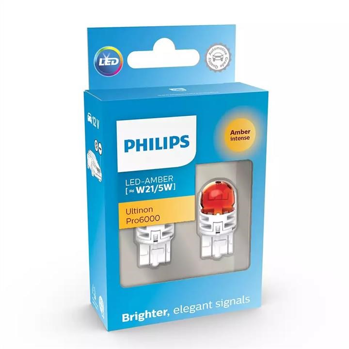 LED Lamp Set Philips LED Ultinon W21&#x2F;5W Pro6000 SI 12V Philips 11066AU60X2