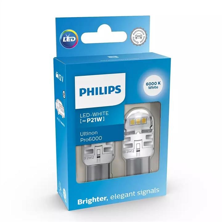 LED Lamp Set Philips LED Ultinon P21W Pro6000 SI 12V Philips 11498CU60X2