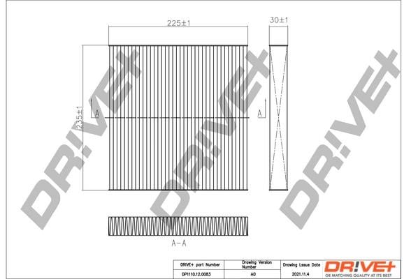 Dr!ve+ DP1110.12.0083 Filter, interior air DP1110120083: Buy near me in Poland at 2407.PL - Good price!