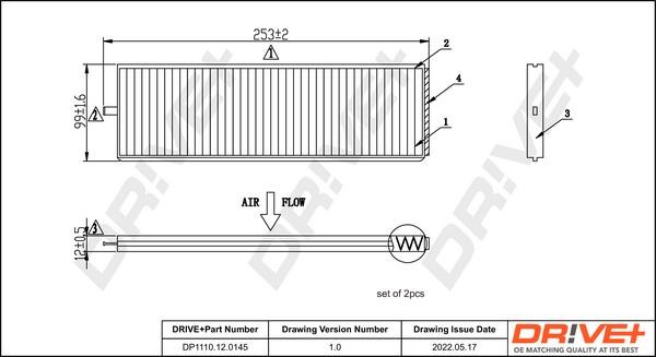 Dr!ve+ DP1110.12.0145 Filter, Innenraumluft DP1110120145: Kaufen Sie zu einem guten Preis in Polen bei 2407.PL!