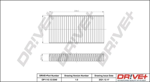 Dr!ve+ DP1110.12.0349 Filter, interior air DP1110120349: Buy near me in Poland at 2407.PL - Good price!