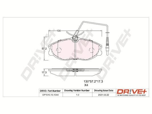 Dr!ve+ DP1010.10.1044 Brake Pad Set, disc brake DP1010101044: Buy near me in Poland at 2407.PL - Good price!