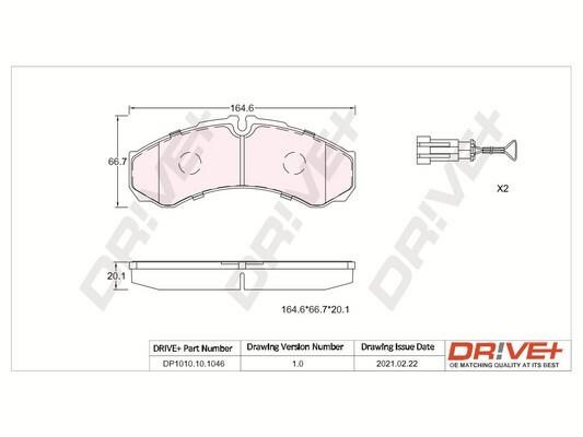 Dr!ve+ DP1010.10.1046 Rear disc brake pads, set DP1010101046: Buy near me in Poland at 2407.PL - Good price!