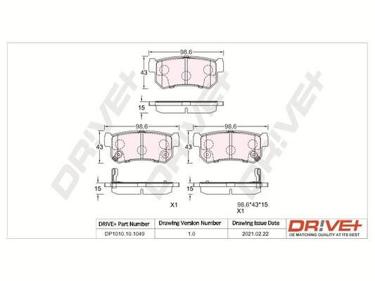 Dr!ve+ DP1010.10.1049 Тормозные колодки дисковые задние, комплект DP1010101049: Купить в Польше - Отличная цена на 2407.PL!