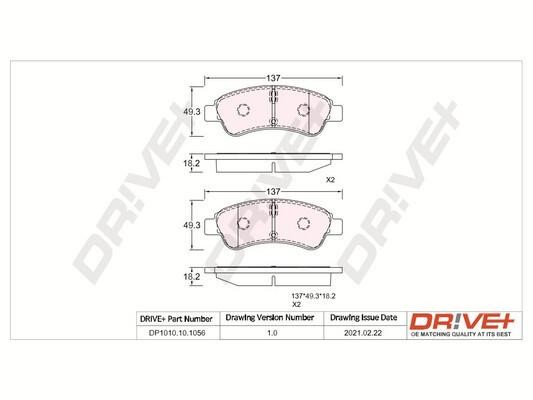 Dr!ve+ DP1010.10.1056 Тормозные колодки дисковые, комплект DP1010101056: Отличная цена - Купить в Польше на 2407.PL!