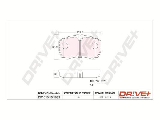 Dr!ve+ DP1010.10.1059 Rear disc brake pads, set DP1010101059: Buy near me in Poland at 2407.PL - Good price!