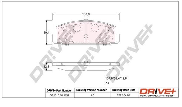 Dr!ve+ DP1010.10.1134 Brake Pad Set, disc brake DP1010101134: Buy near me in Poland at 2407.PL - Good price!