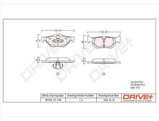 Dr!ve+ DP1010.10.1138 Brake Pad Set, disc brake DP1010101138: Buy near me in Poland at 2407.PL - Good price!