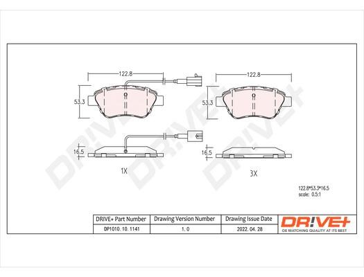 Dr!ve+ DP1010.10.1141 Brake Pad Set, disc brake DP1010101141: Buy near me in Poland at 2407.PL - Good price!
