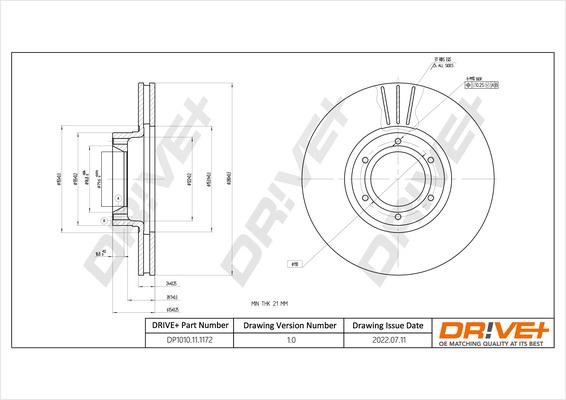 Dr!ve+ DP1010.11.1172 Front brake disc ventilated DP1010111172: Buy near me in Poland at 2407.PL - Good price!