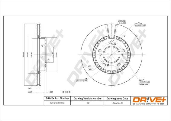 Dr!ve+ DP1010.11.1179 Front brake disc ventilated DP1010111179: Buy near me in Poland at 2407.PL - Good price!