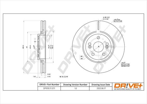 Dr!ve+ DP1010.11.1211 Front brake disc ventilated DP1010111211: Buy near me in Poland at 2407.PL - Good price!