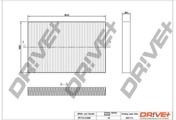 Dr!ve+ DP1110.12.0089 Filter, interior air DP1110120089: Buy near me at 2407.PL in Poland at an Affordable price!