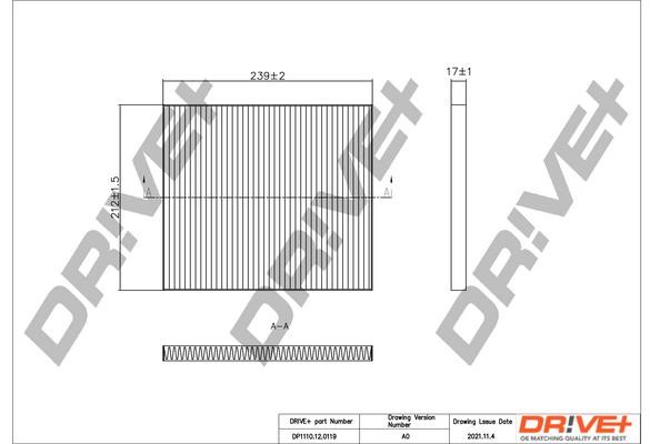 Dr!ve+ DP1110.12.0119 Filter, interior air DP1110120119: Buy near me in Poland at 2407.PL - Good price!
