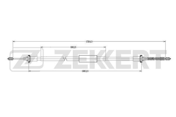 Zekkert BZ-1166 Трос стояночного тормоза BZ1166: Отличная цена - Купить в Польше на 2407.PL!