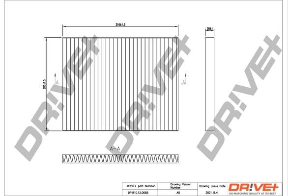 Dr!ve+ DP1110.12.0085 Filter, interior air DP1110120085: Buy near me in Poland at 2407.PL - Good price!