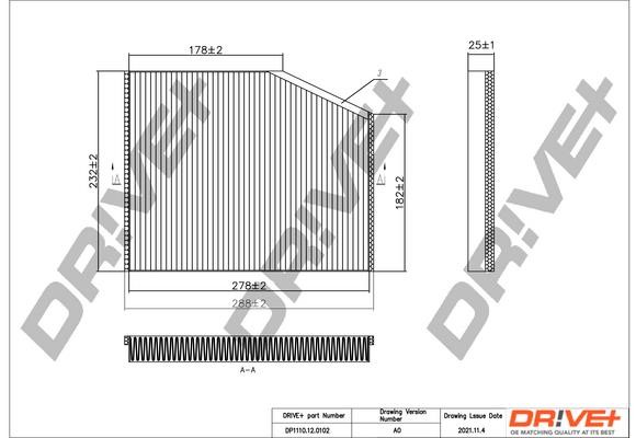 Dr!ve+ DP1110.12.0102 Filter, interior air DP1110120102: Buy near me in Poland at 2407.PL - Good price!