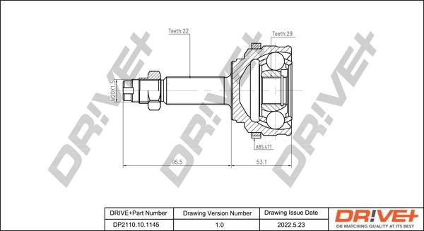 Dr!ve+ DP2110.10.1145 Joint kit, drive shaft DP2110101145: Buy near me in Poland at 2407.PL - Good price!