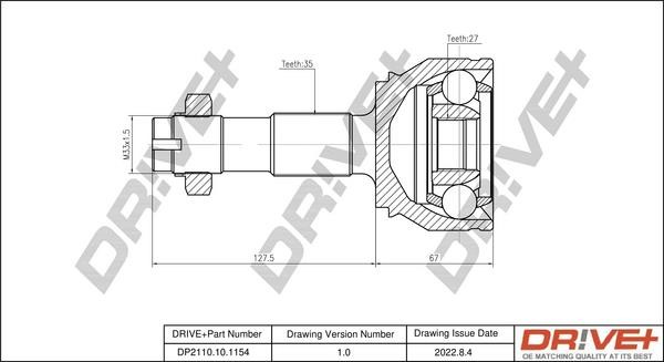 Dr!ve+ DP2110.10.1154 Joint kit, drive shaft DP2110101154: Buy near me in Poland at 2407.PL - Good price!