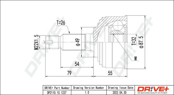 Dr!ve+ DP2110.10.1237 Joint kit, drive shaft DP2110101237: Buy near me in Poland at 2407.PL - Good price!